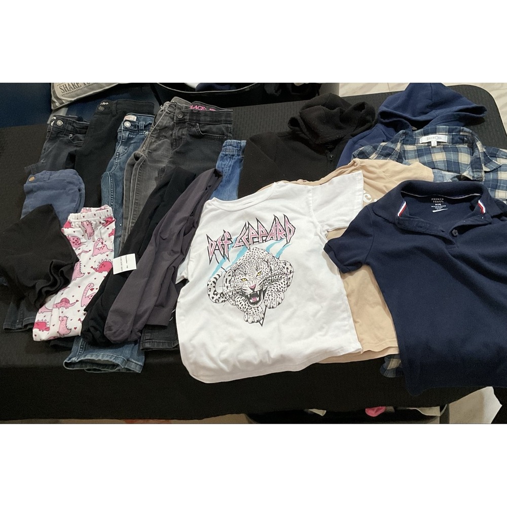Mixed Brands Jeans Pants Shirts PJs Lot Girls 6/7 Multicolor Skinny 17pc Denim